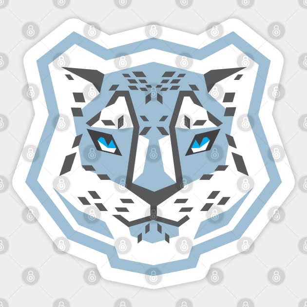 snow leopard geometric Sticker by MplusC